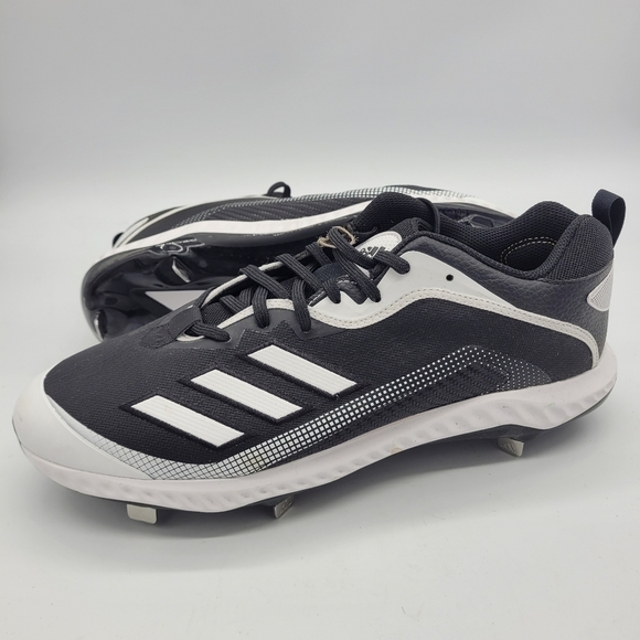 Adidas White Icon 6 Bounce Baseball Cleats Men\'s 14 Shoes Black White NEW main image 10